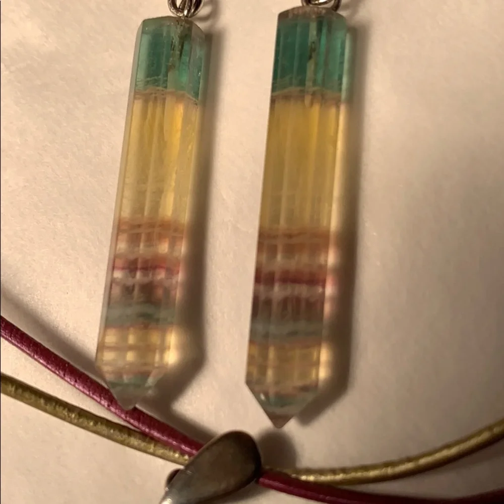 Sterling silver Tourmaline/Ametrine(?)earrings/necklace set - Picture 4 of 16